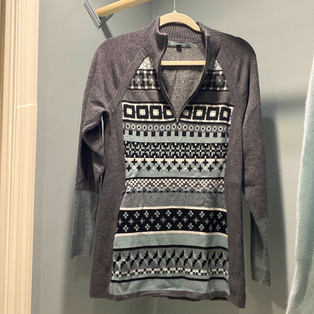 Title 9 fine merino wool 1/4 zip sweater tunic in M